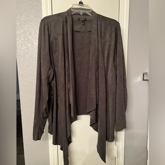 Torrid Faux Suede drape front jacket - Picture 5 of 6